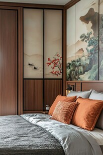 新中式卧室的雅致休憩空间