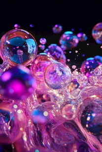 梦幻炫彩泡泡飞舞场景