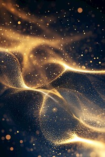 金色流光粒子梦幻背景图