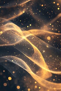 金色流光粒子梦幻背景图