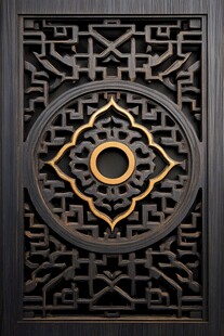 中式雕花门板艺术装饰