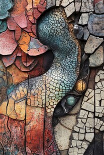 奇幻斑驳蜥蜴墙面艺术图