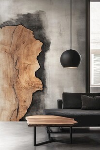 现代简约风客厅木质墙面