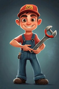 可爱卡通小修理工