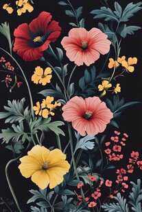 复古花卉图案设计