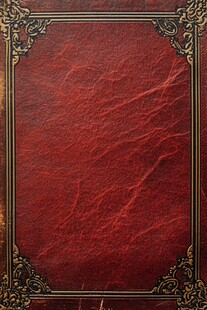 复古红皮烫金边框封面