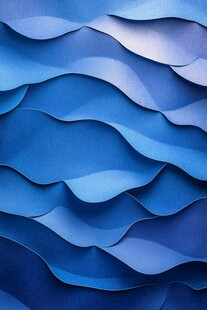蓝色波浪纸艺立体纹理