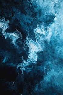 梦幻蓝调烟雾抽象纹理图