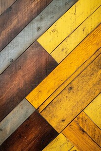 多彩拼接木地板纹理特写