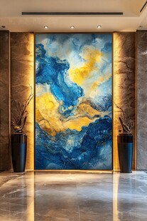 大厅抽象艺术巨幅画作