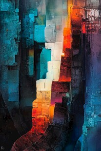 抽象多彩几何艺术画作