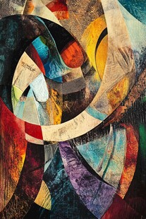 抽象多彩几何图案艺术画