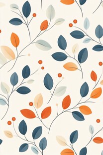 树叶浆果图案的清新背景