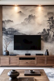 中式客厅电视墙优雅景致