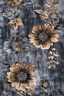 复古花卉纹理灰色布料图案