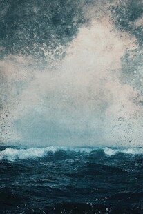 汹涌大海上的壮阔云景