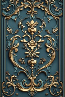 复古奢华金色花纹浮雕图案