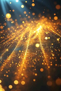 金色炫光粒子梦幻背景图