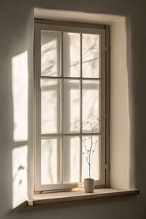 窗台上的静谧绿植时光