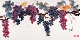 水墨葡萄图