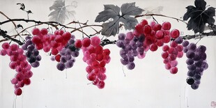 水墨葡萄图