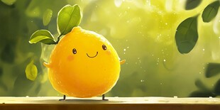 可爱柠檬卡通形象萌趣十足