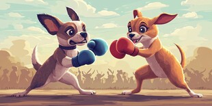 两只吉娃娃的拳击对决