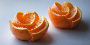 创意橙瓣造型水果艺术