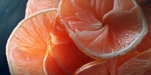 剥开的粉肉柚子特写