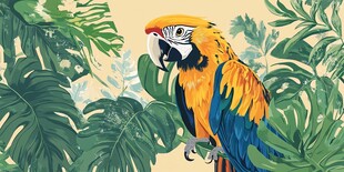 丛林中的多彩鹦鹉