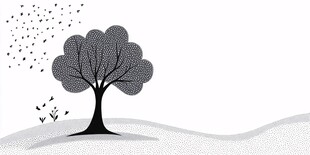 孤独之树落叶纷飞场景