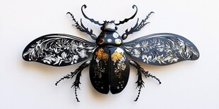 精致彩绘甲虫艺术装饰品