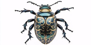 华丽花纹甲虫艺术形象