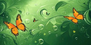 梦幻绿境中的灵动蝴蝶