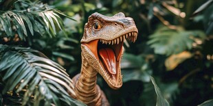 丛林中咆哮的仿真霸王龙