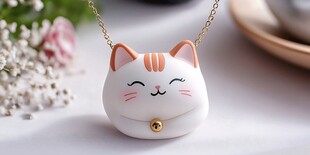 可爱招财猫项链挂件
