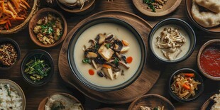 丰盛韩系美食拼盘