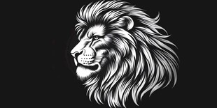 黑白雄狮头像