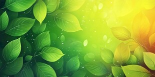 清新绿叶梦幻背景图