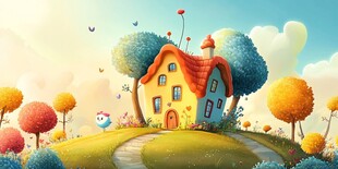 梦幻童话小屋的温馨景致