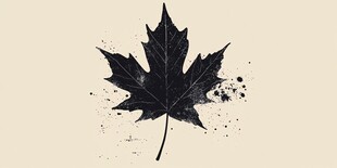 黑色枫叶墨韵艺术插画