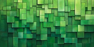 绿色方块拼接抽象背景图