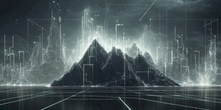 科技感山峦数字景观图