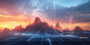 未来感山水与科技融合景象