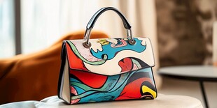 多彩印花手提包时尚单品