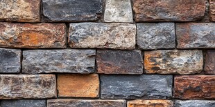 复古石砖墙纹理特写