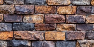 复古石砖墙纹理特写