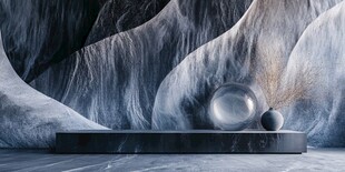 极简灰调几何风展示空间