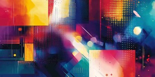 炫彩几何抽象艺术背景图
