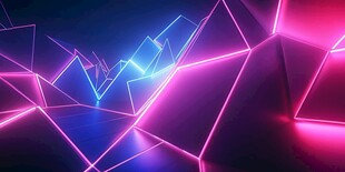 炫彩霓虹几何光影背景图